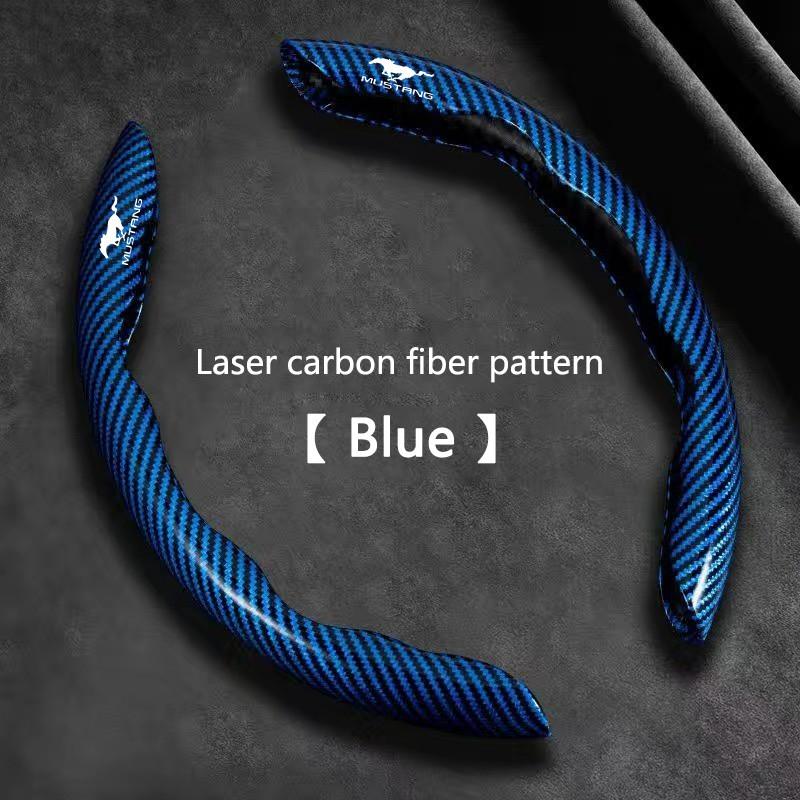 Carbon Fiber Car Logo Steering Wheel Covers, Decorative for Ford Mustang Explorer Edge Fusion Mondeo F150 F250 F350 F450 F550, Accessories