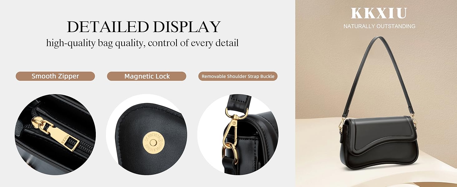 KKXIU Shoulder Bag for Women Small Clutch Purses Cute Hobo Handbag Trendy Underarm Bag