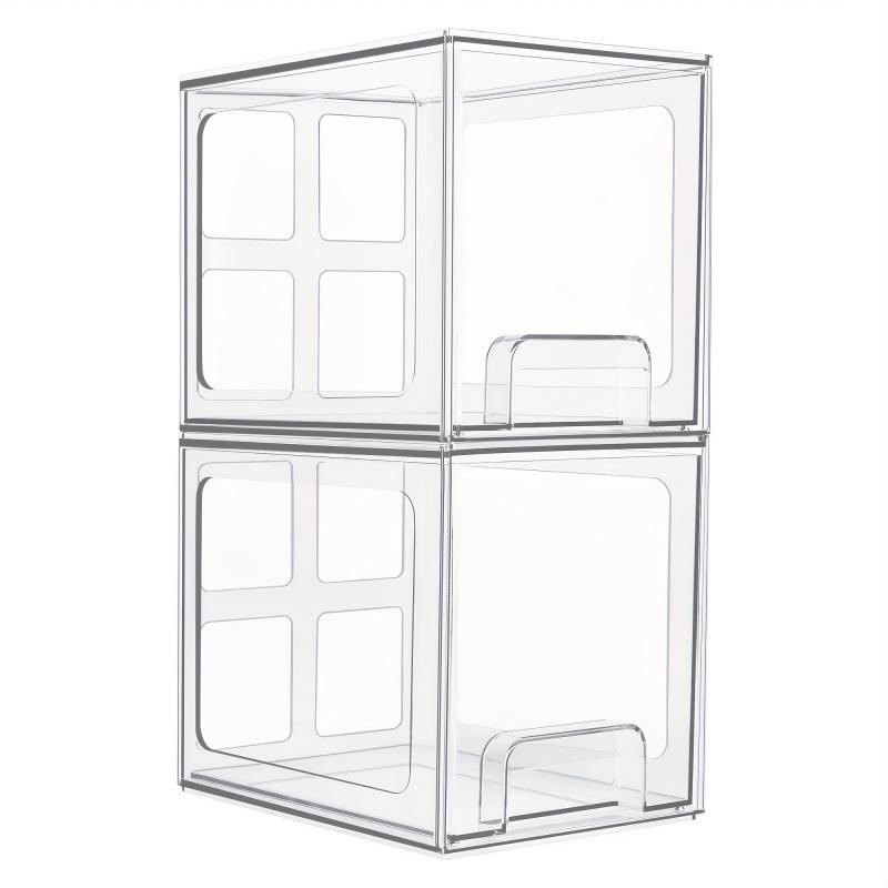 1Pcs Clear Stackable Plastic Storage Box Multi Grid Office Supplies Notebook Stationery Organizer Durable Space Saving Home Desk Shelf Modern Transparent Design Easy View Desktop Drawer Storage Desk Tidy Work Organizer