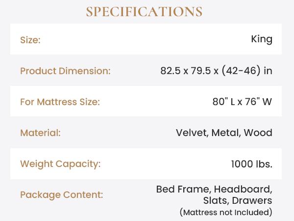 SHA CERLIN Full/Queen/King Size Storage Bed Frame with Adjustable Vertical Channel Tufted Headboard - Velvet Upholstered Platform Bed with 4 Drawers, Wooden Slats & No Box Spring Needed (White/Black/Grey) 【Frame Only No Mattress】