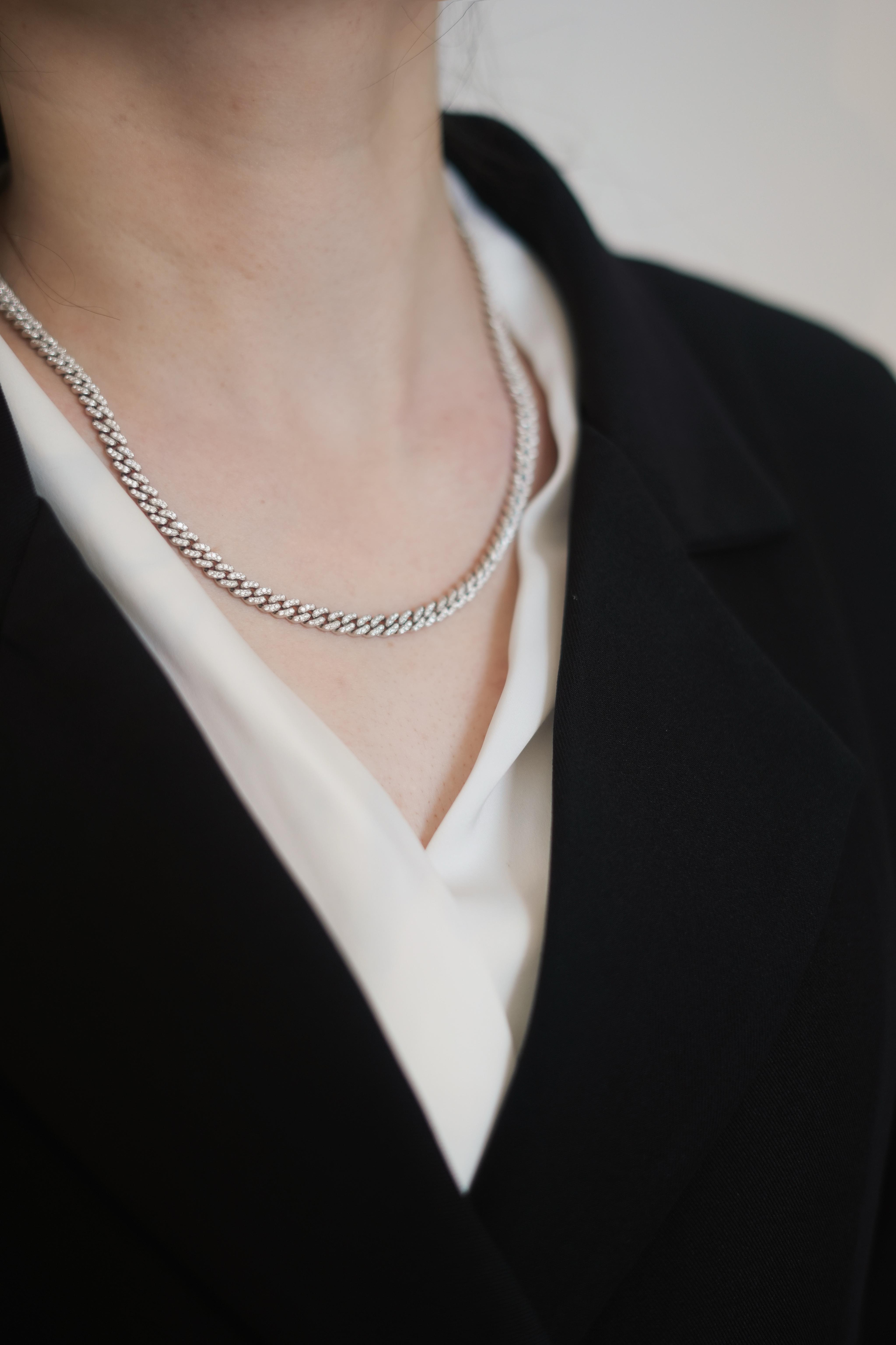 【#355】5mm Synthetic Moissanite Cuban Link Cuban Bracelet and Necklace  Jewelry in 925 Sterling Silver