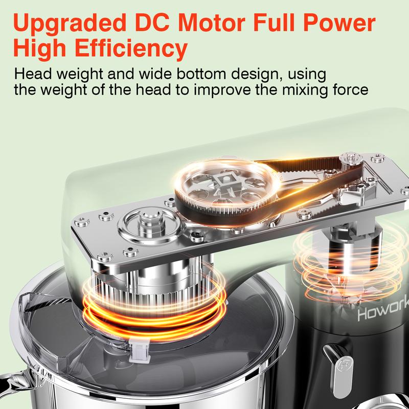 HOWORK 5-Quart Food Mixer, 3-in-1 Vertical Electric Mixer – 380W with 10 Speeds & Pulse Button, Food-grade 304 stainless steel bowl, Suitable for Most Home Cooks, Compact Household Mixer, Ideal for Baking & Mixing, Perfect Gift for Kitchen Enthusiasts HOWORK 5-Quart Food Mixer, 3-in-1 Vertical Electric Mixer – 380W with 10 Speeds & Pulse Button, Food-grade 304 stainless steel bowl, Suitable for Most Home Cooks, Compact Household Mixer, Ideal for Baking & Mixing, Perfect Gift for Kitchen Enthusiasts
