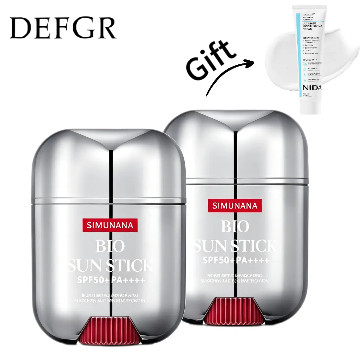 DEFGR Korean Sunscreen Stick SPF 50+, Lightweight, Non-Greasy Broad Spectrum UV Protection for Face & Body(Pack of 2)