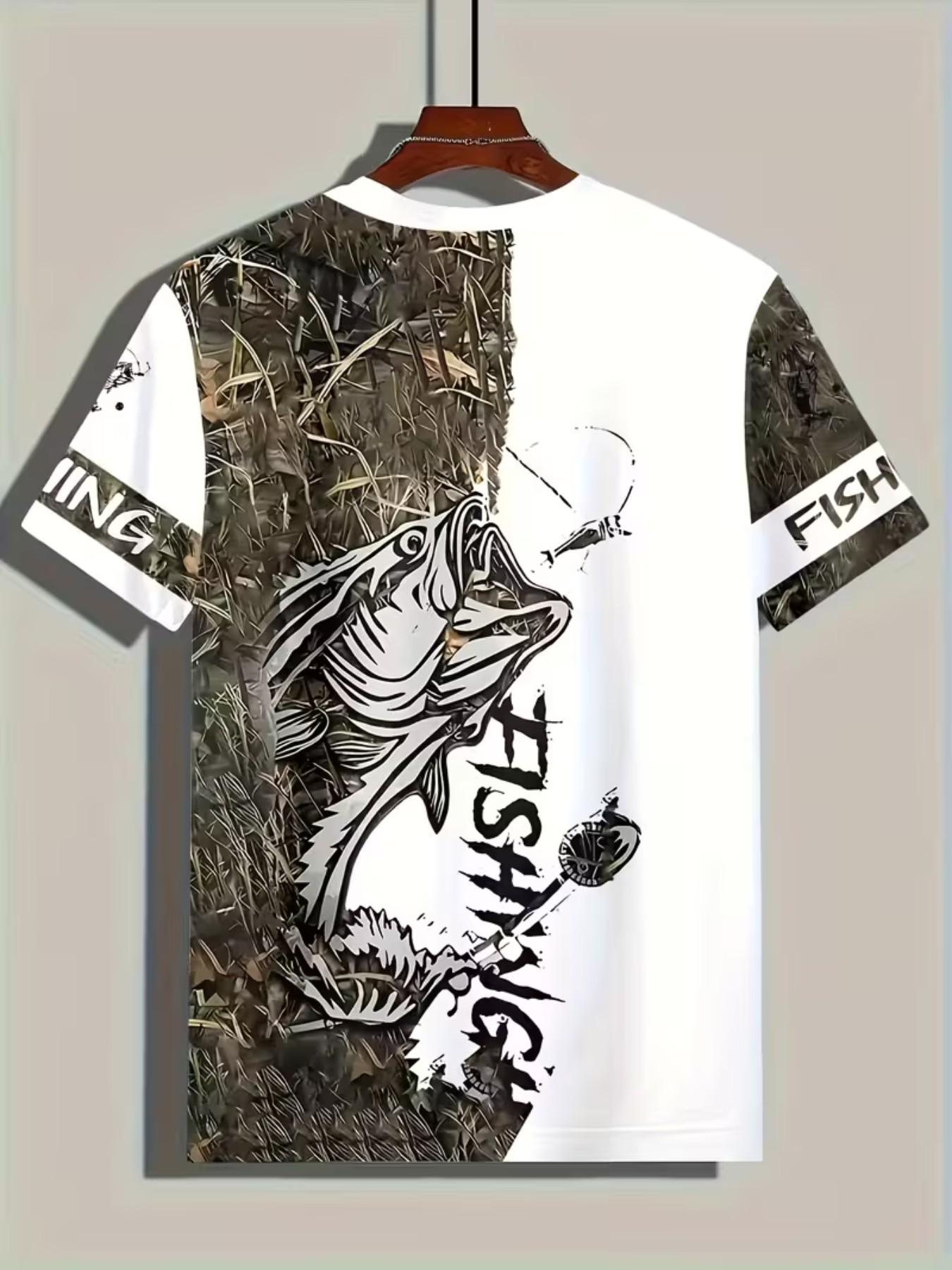 Men's Short Sleeve 3D Printed T-Shirt, Casual Slim-Fit Round Neck Top, All-Over Print, H-Type Silhouette, Suitable for All Seasons