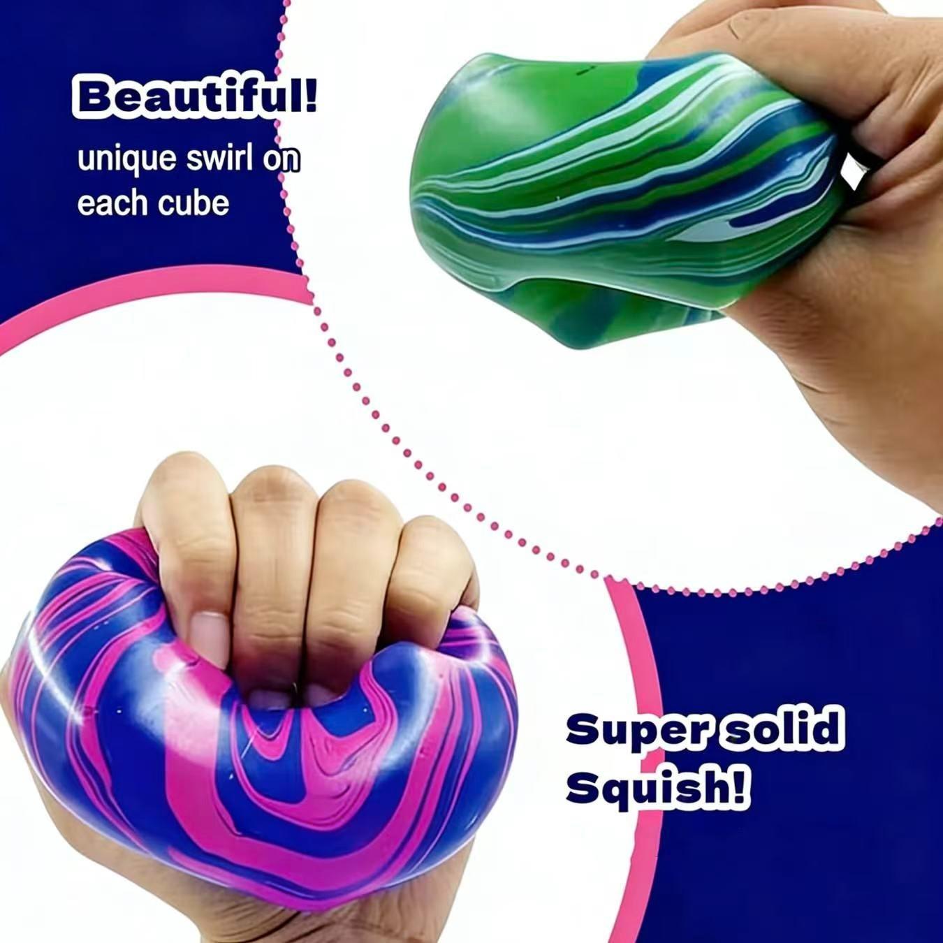 1pc Fidget Toys Squishy Stress Cube, Stress Balls for Kids Squishies Relax, Ice Squishy Cube Sugar Balls, Sensory Toys for Kids with Autism, Fidgets for Classroom Prize Toys, Valentine's Day Christmas Halloween Gifts, Easter Basket Fillers, Office