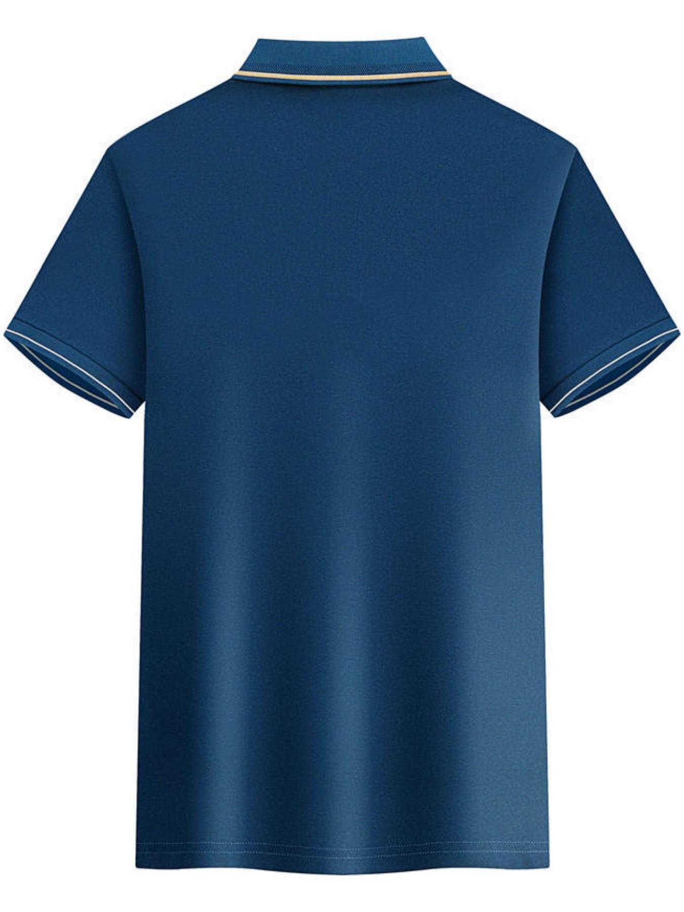 Men's Casual Summer Print T-Shirt, Fashion Short Sleeve Top, Geometric Design, Lightweight Breathable Polo Shirt