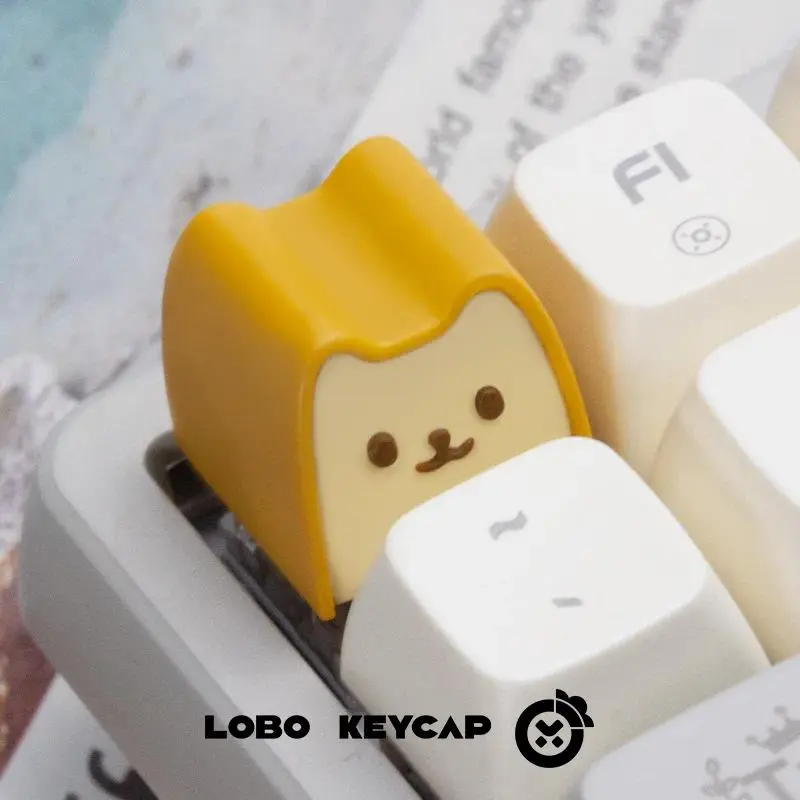 Lobo Original Bread Dog Kawaii Keycaps Resin Mechanical Keyboard Accessories Keycap Single ESC Replacement Keyboard Decor OEM R4
