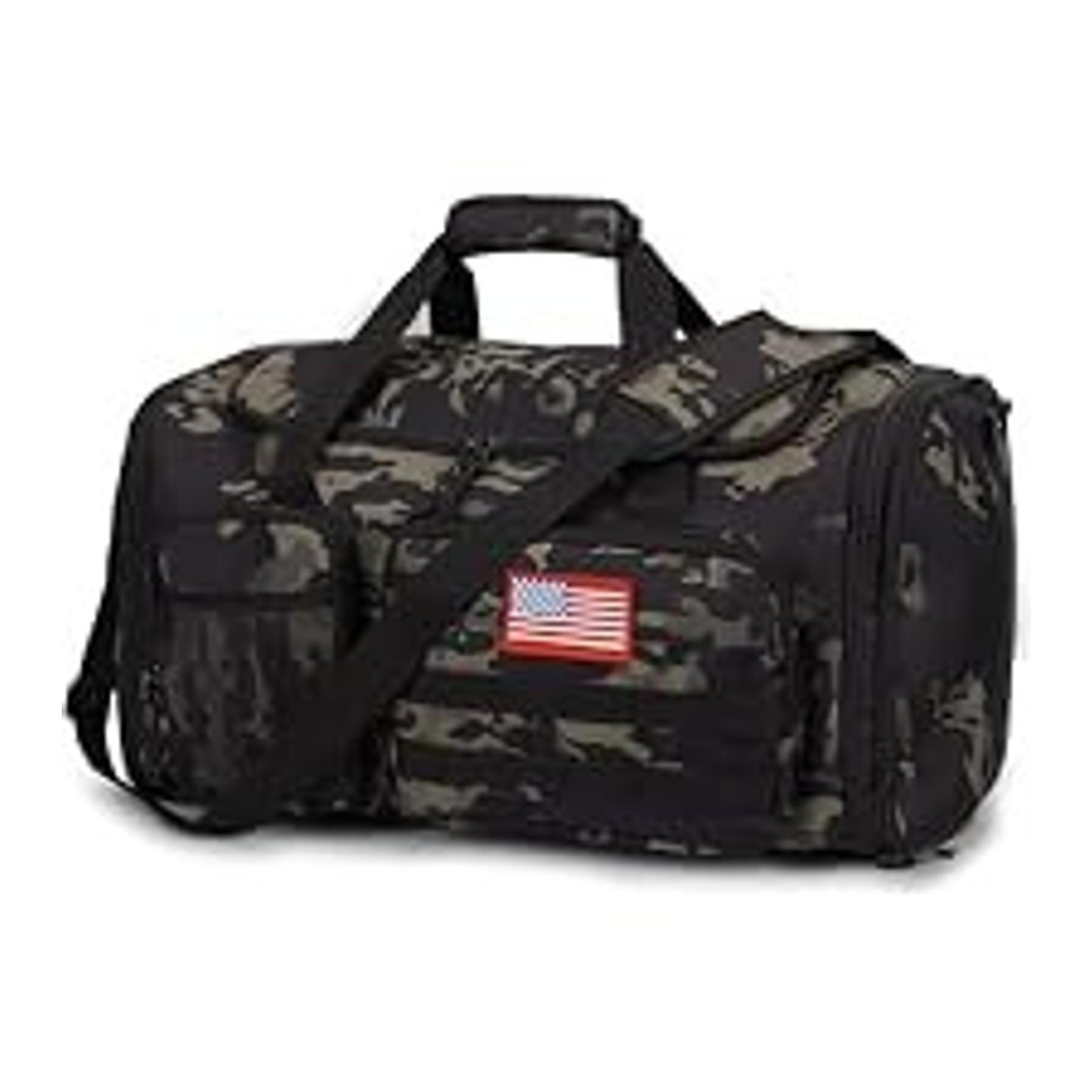 Tactical Gym Bag for Men, 60L Large Capacity Duffle Bags with Shoes Compartment, Sports Bag with wet compartment, Multi-functional Weekend Bags Suitable for Travel, Camping, Hiking