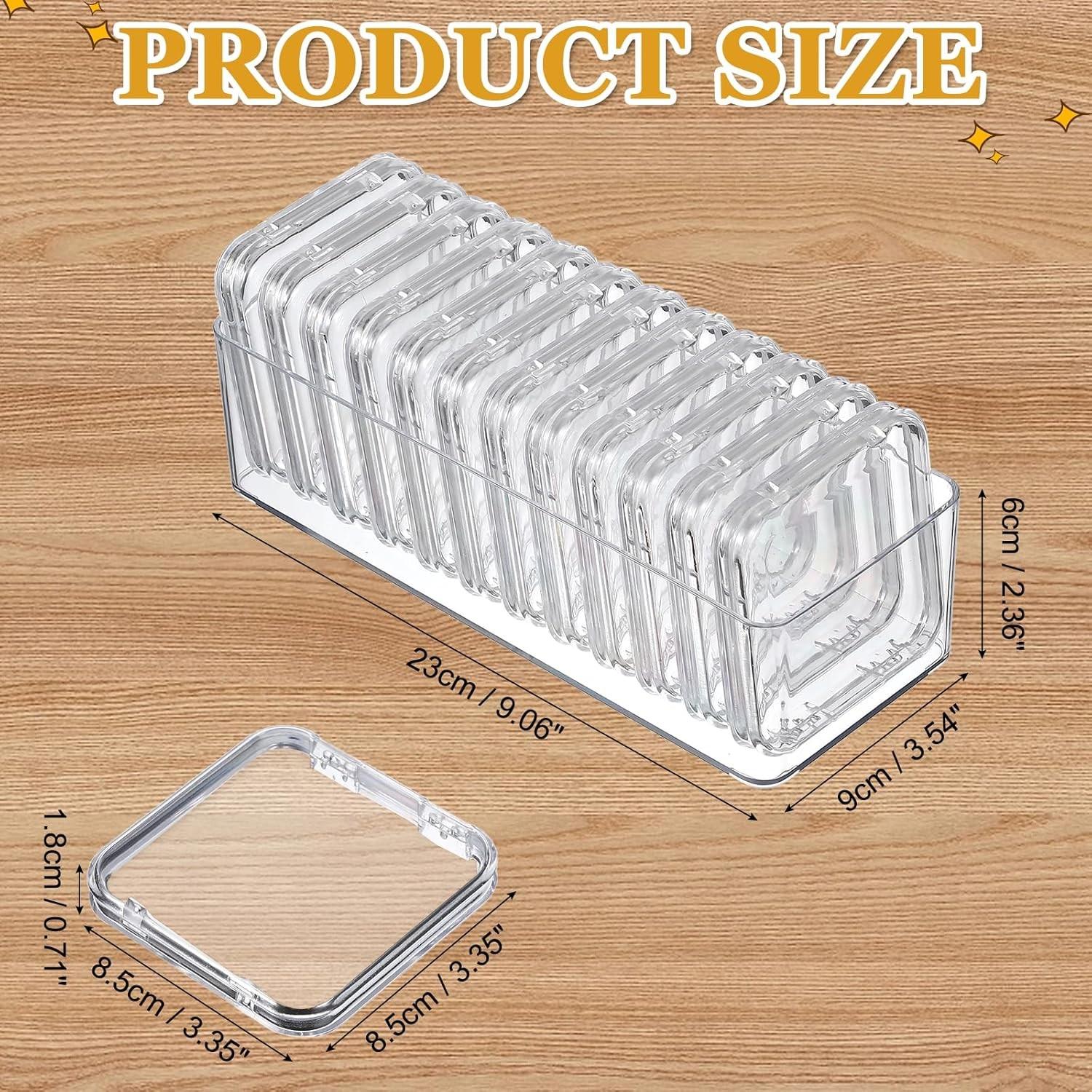Jewelry Storage Box Set, 12 Transparent Compartments, Large Clear Organizer, Portable Bead Holder, 9x3.6x2.4 Inches, Compact Accessory for Travel & Crafting, Travel Essentials
