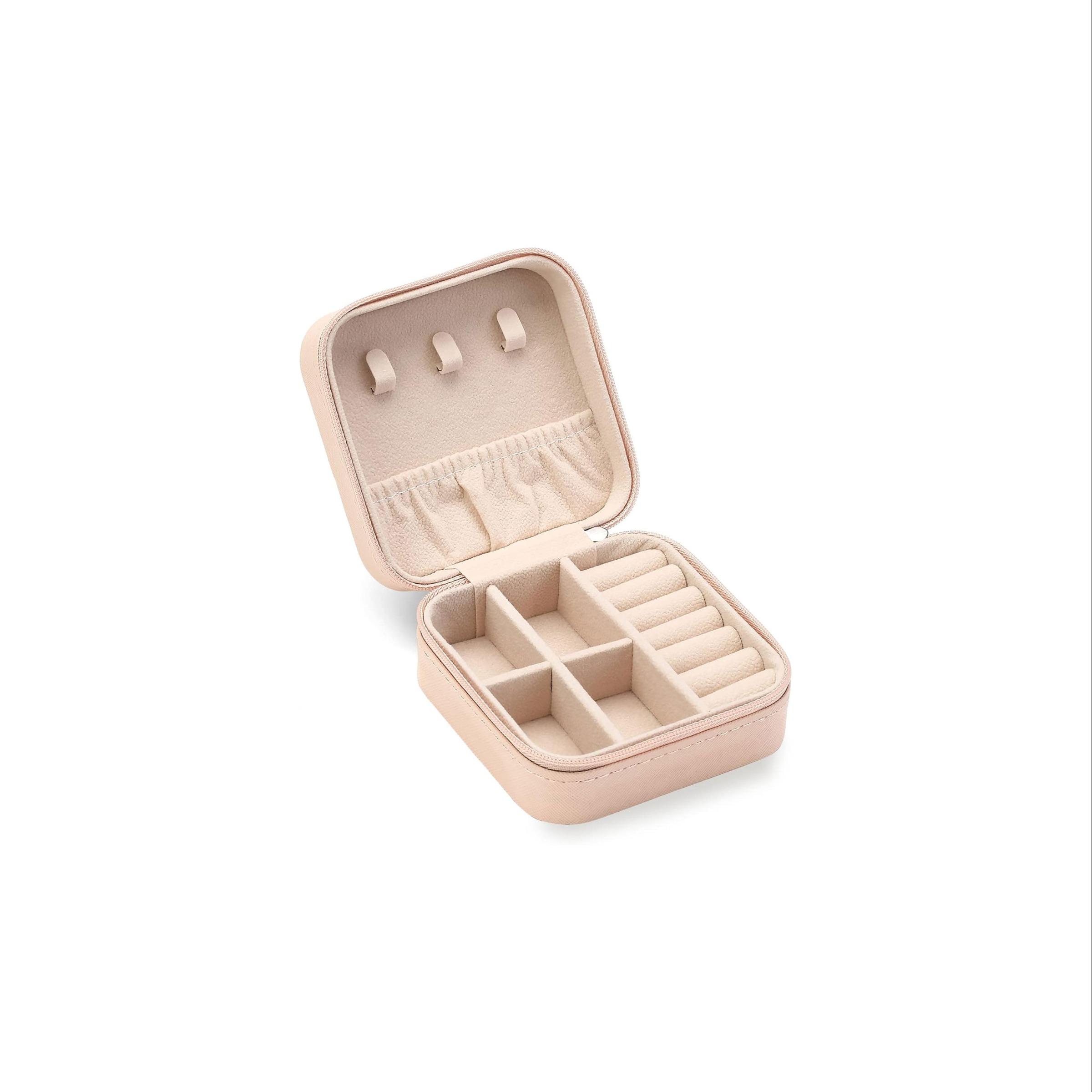 Luxury Leather Jewelry Box, Necklace Ring Earring Organizer, Portable PU Material, Compact Design, Ideal for Women's Jewels Storage