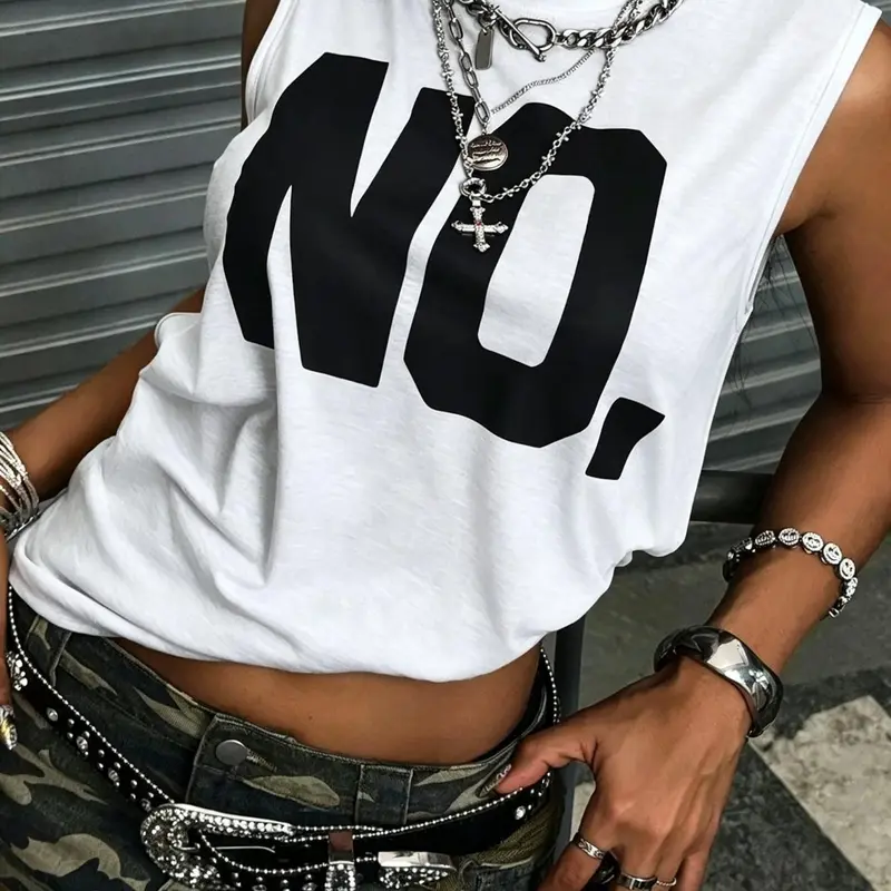 Unisex Cartoon Graphic Sleeveless Top, Loose-Fit Round Neck Streetwear Vest, Multi-Color Versatile Y2K Summer Casual Sports Tank