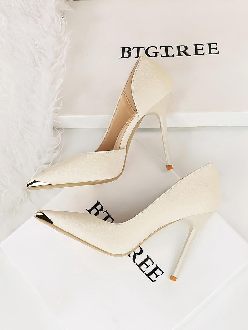 Women's Fashionable Lace Stiletto Heels, Elegant Pointed Toe High Heels for Party, Daily Clothing Decor for Women & Girls, Walking Shoes, Classy Stiletto Heels, Elegant Heeled Shoes