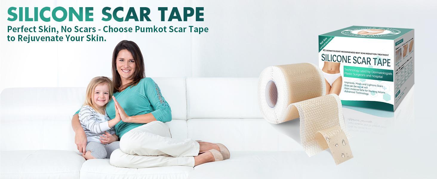 Pumkot Silicone Scar Sheets and Rvlaim Scar Cream Gel, Advanced Silicone Scar Gel Hydrating Moisturizing Skin 1.7 oz(50ml)