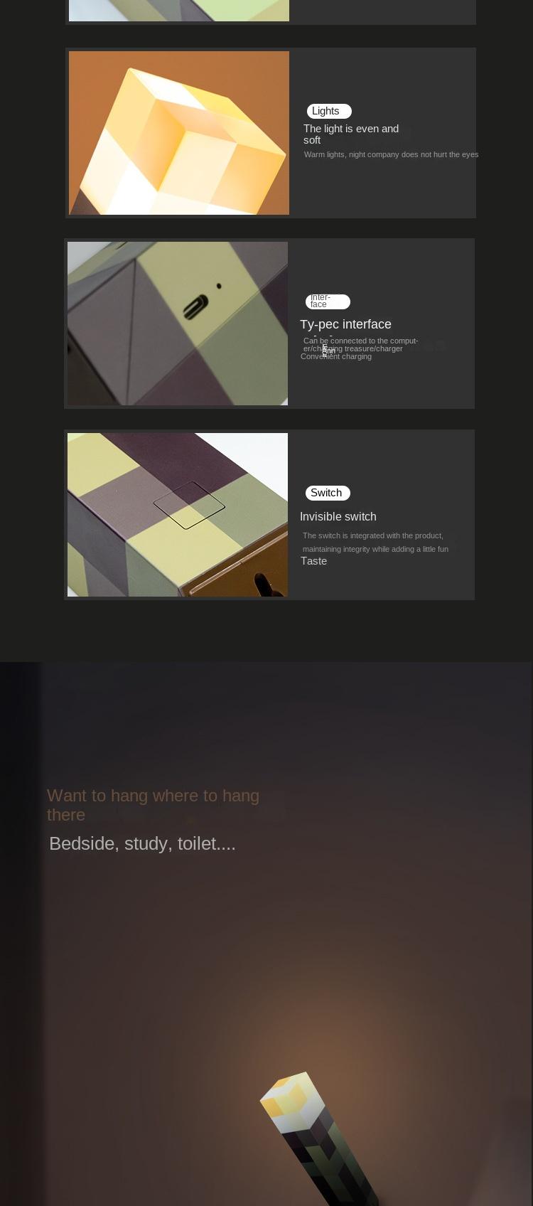 Upgraded Light-up Wall Torch - Pixel Brownstone Torch Lamp - USB Pluggable Night Lamp - Hand Held or Wall Mount Lighting Torch Upgraded Light-up Wall Torch - Pixel Brownstone Torch Lamp - USB Pluggable Night Lamp - Hand Held or Wall Mount Lighting Torch