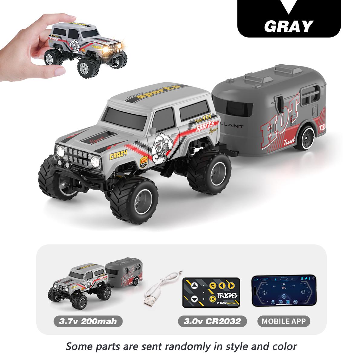 Mini Remote Control Car All-Terrain Climbing, Automatic Demonstration Mode, Spring Shock Absorption, 2.4g Interference-Free, LED Lights, Speed Gears, Remote Controlled Car