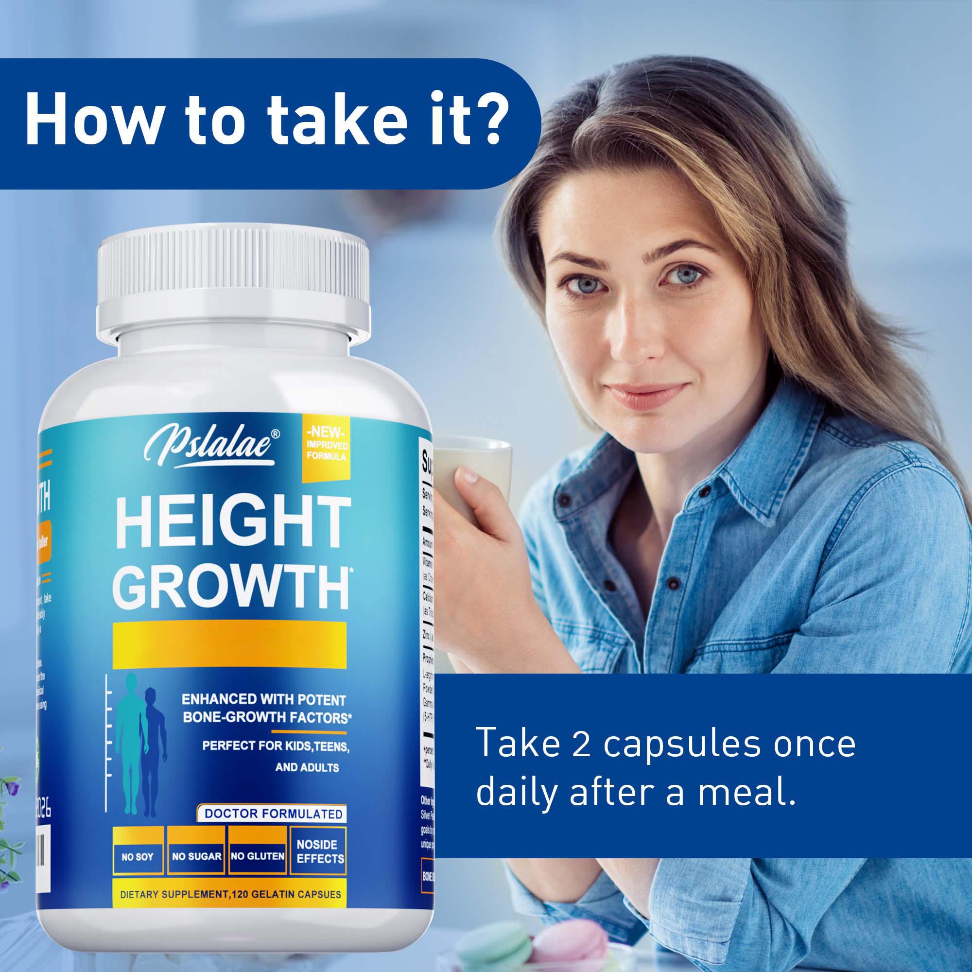 Pslalae Growth Capsules - Natural Height Increaser -120 Capsules Glucosamine Nutrients Dietary Chondroitin