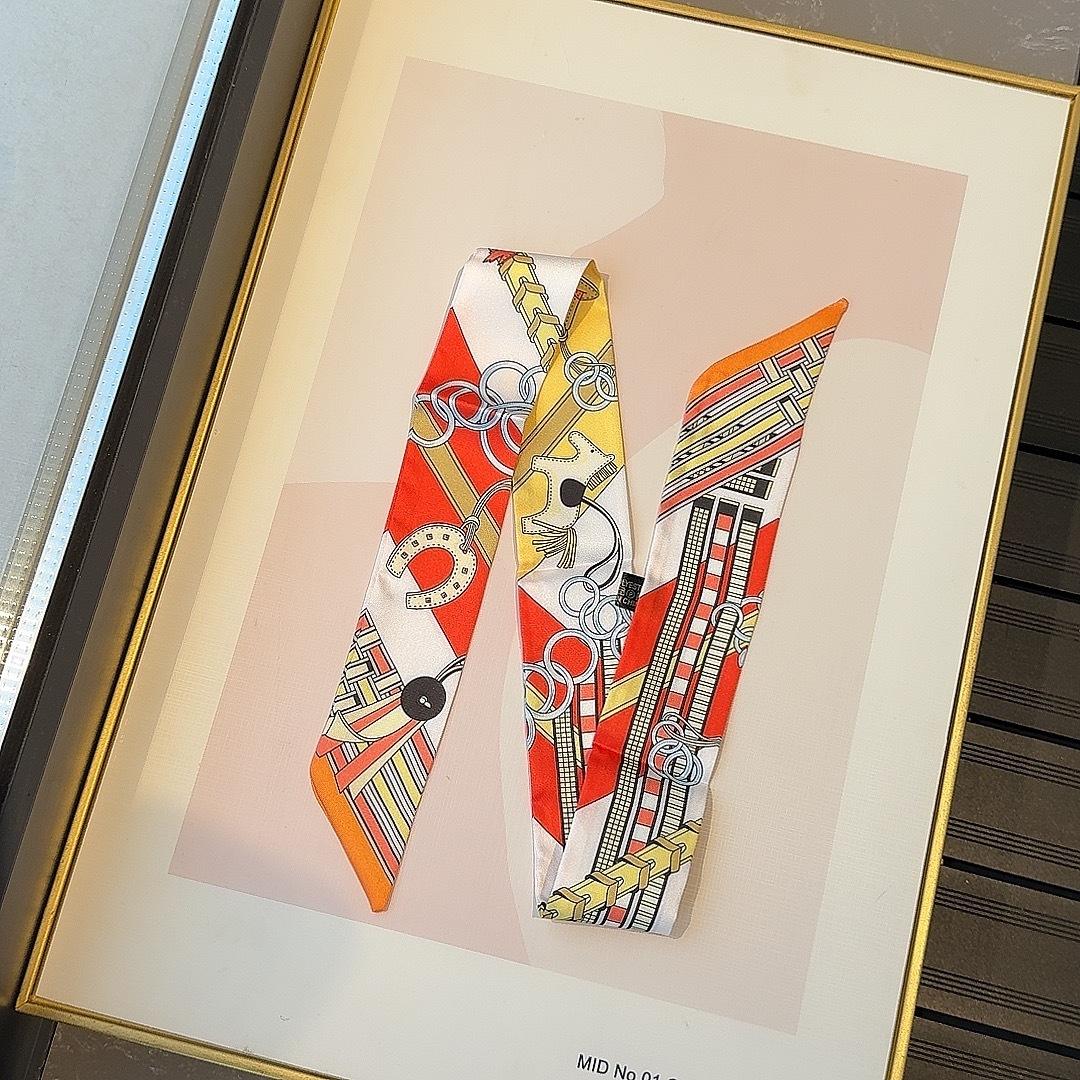 5-Piece Scarf Bag Set for Women, Narrow Scarf with Tie, Hair Accessory Neck Scarf, Fashion Gift Accessories, Ideal for Women