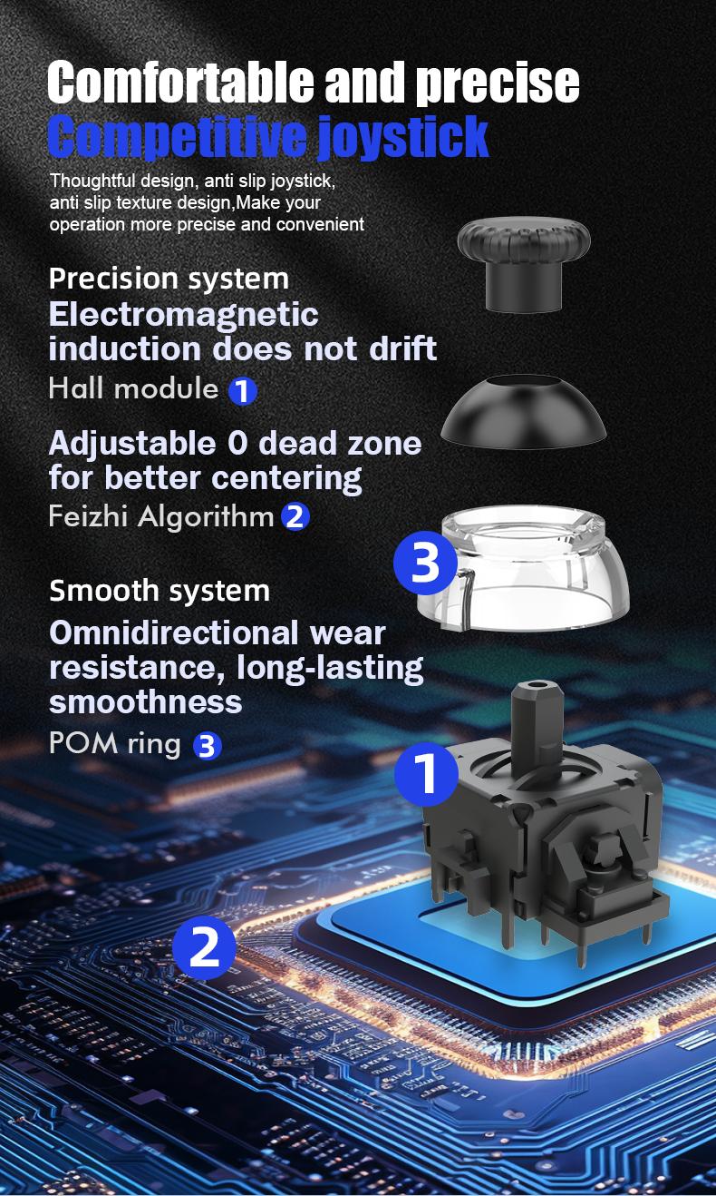 CM619 Game controller supports IOS/Android/PC/Switch dual motor wireless controller with dazzling light Console Smartphone Console Smartphone Black gamers gift