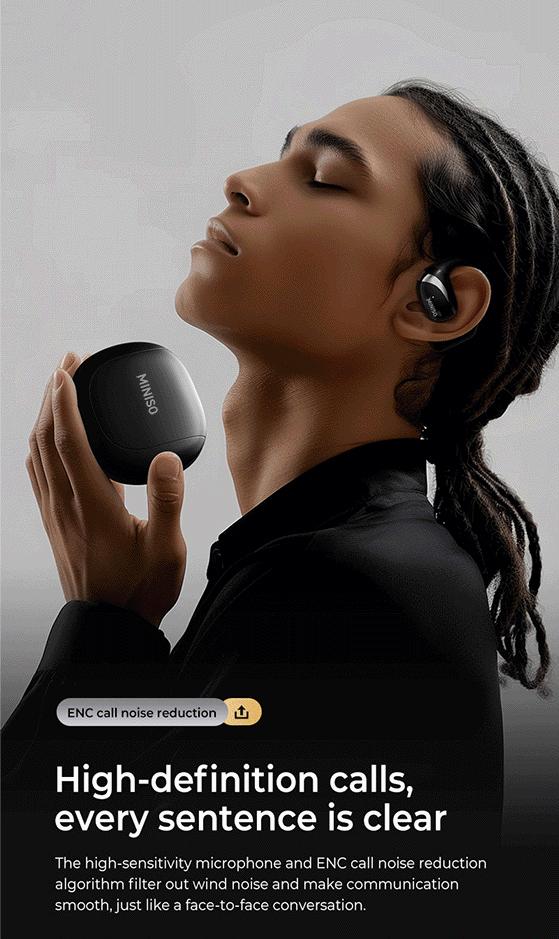 MINISO X62 OWS Wireless Earphones Bluetooth 5.4 ENC Headphones HiFi Sound Long Playtime Earbuds Waterproof Open Ear Headsets Electronic Audio& Video