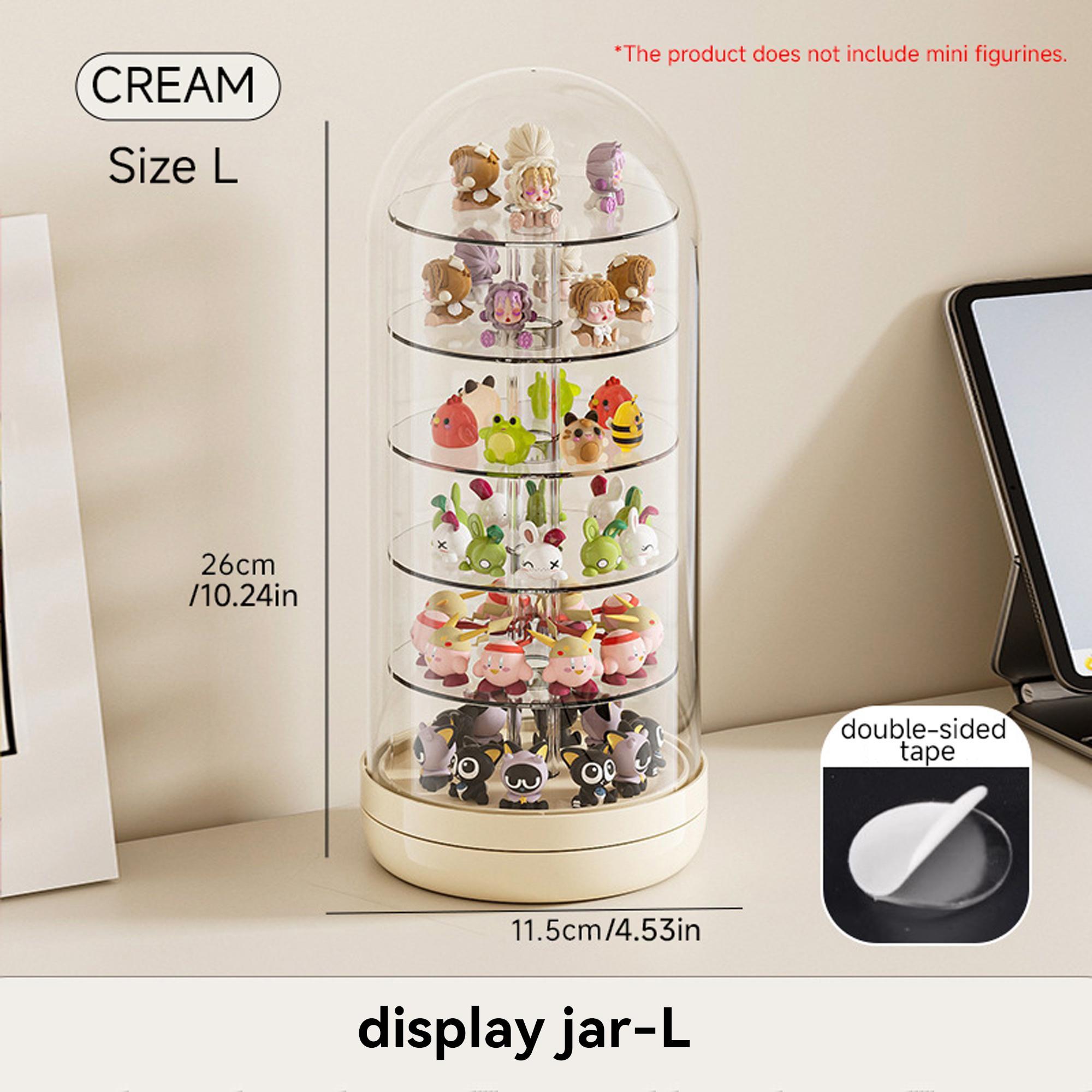 360° Rotating Storage Display Box, Transparent Layered Organizer, Suitable for Popbean, Labubu, Skullpanda, Dimoo, Hirono, Molly Collectors