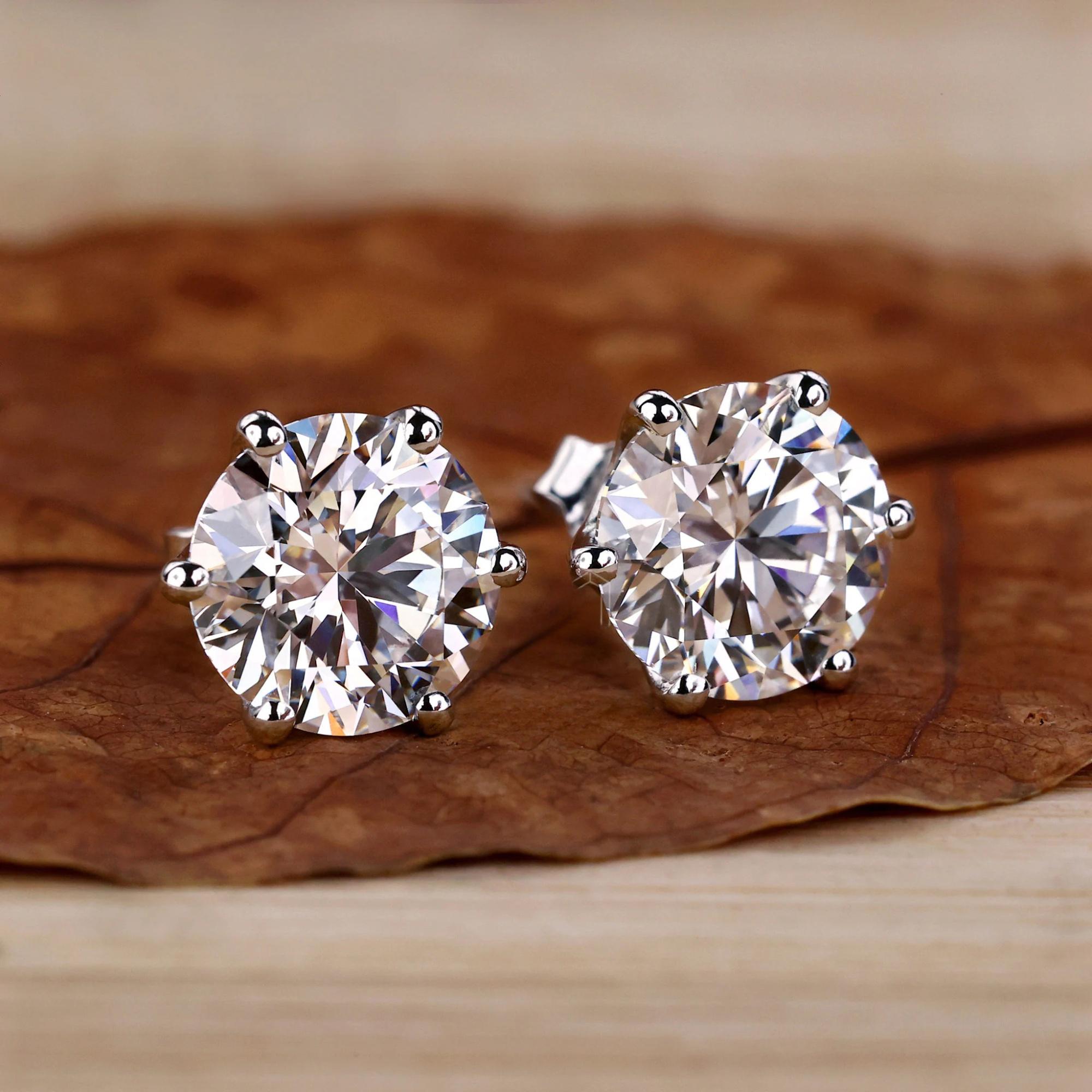 1 Pair of 0.5/1/2/3 Carat S925 Moissanite Earrings, Stylish And Sophisticated, Perfect for Holiday Gifts, Ideal for Friends And Birthdays, Appropriate for Different Events, For Teenager