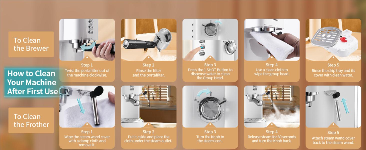 【Springtok】Gevi 20 Bar Espresso Coffee Machine , Automatic Coffee Maker with Milk Frother Steam Wand