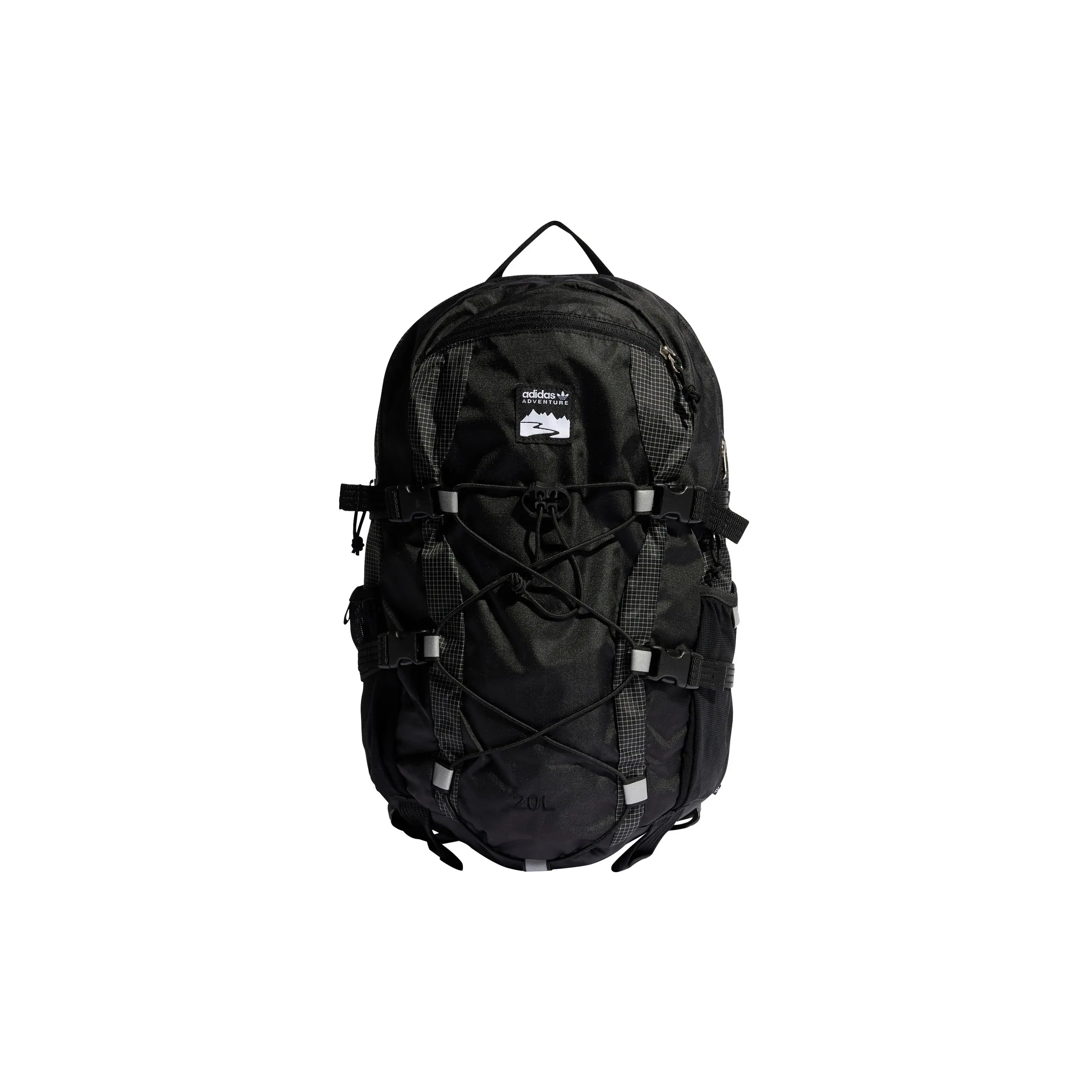 Adidas Originals Trefoil Large-Capacity Recycled Polyester Backpack for Men and Women, Classic Style in Black