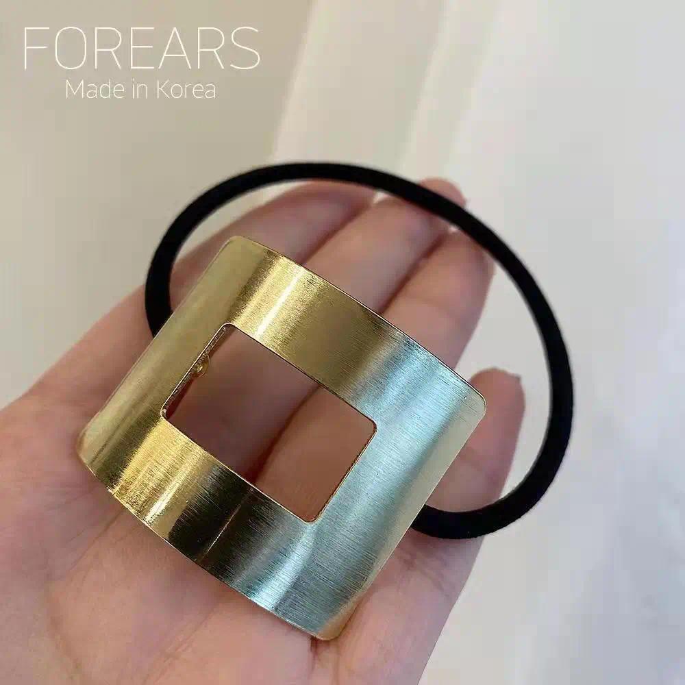 Simple Metal Fashion Elastic Hair Bands Lady Geometric Hollow Gold Headwear Hair Rope Ties Women Hair Accessories