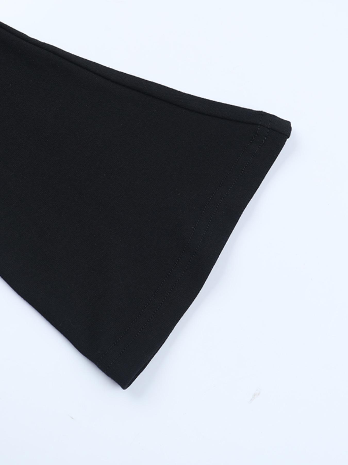 One Shoulder Long Sleeve Split Hem American Basic Fitted Dress, Elegant Casual Wear, Perfect for Daily, Stylish Women's Clothing