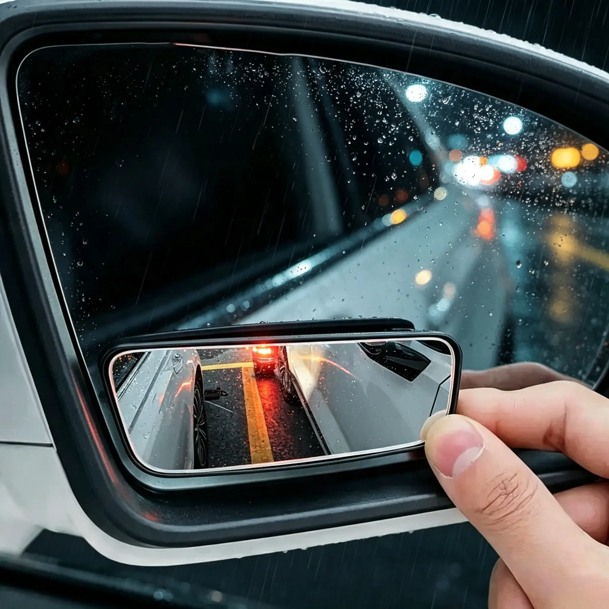 Universal Rectangular Car Blind Spot Mirror 2 Pack, 360° Adjustable Wide Angle Auxiliary Rearview Mirror, Eliminate Visual Blind Spots, Easy To Install, Practical Automotive Exterior Accessory For Safe Driving