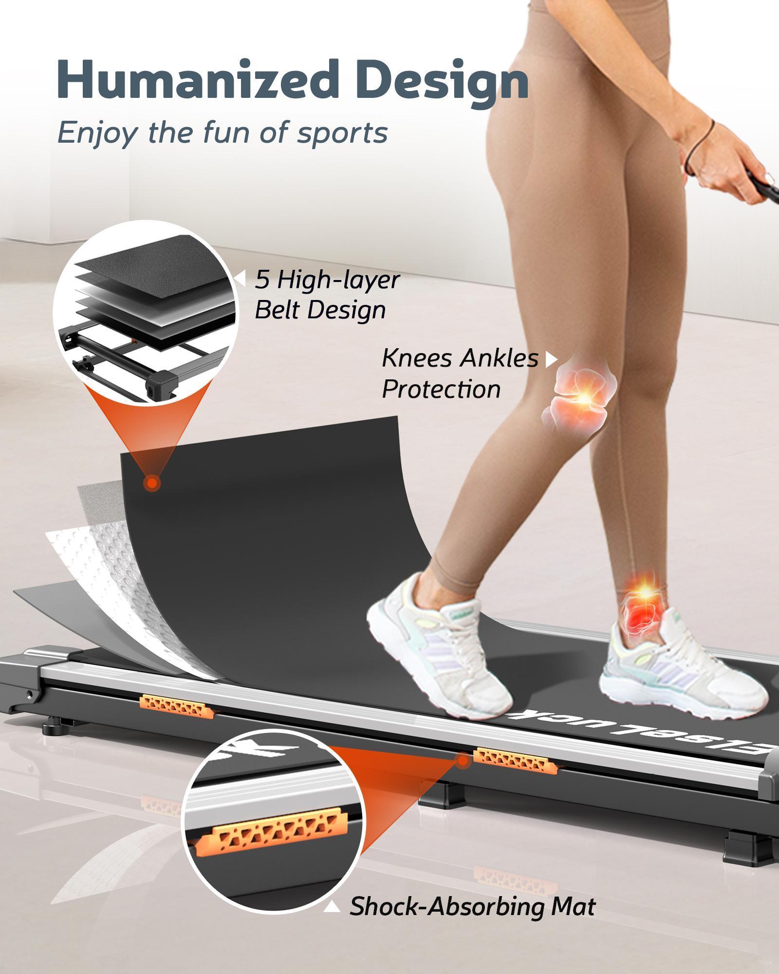 YAGUD Portable Under Desk Treadmill with Wheels, Remote Control & LED Display – Treadmill for Home/Office Fitness and Small Spaces SpringStatements