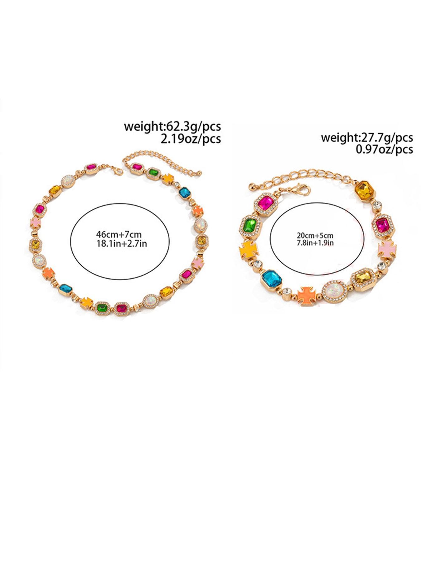 Elegant Zircon Jewelry Set, Unisex Necklace and Bracelet Combo, Perfect Gift for Couples, Ideal for Birthdays and Special Occasions