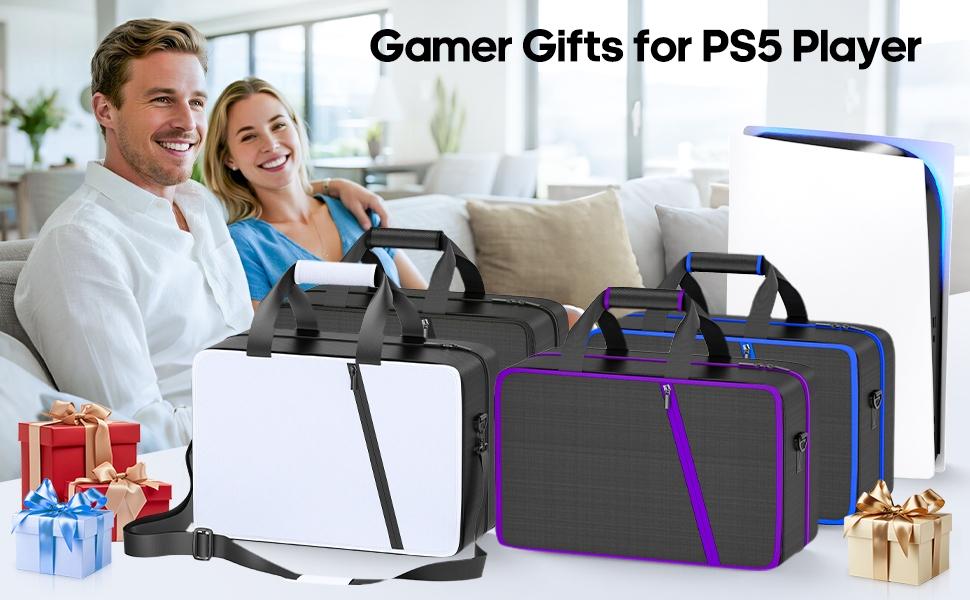 SUNDAY MIRTH PS5 Slim/ Pro/Original Carrying Case, PS5 Bag Travel Carry Case for Playstation5 Console, Thickened Protective Bag for Console, Headset, Controller, Game Discs, Cables, PS Portal & Gaming Accessories