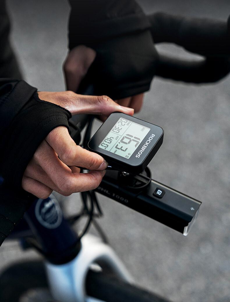ROCKBROS GPS Bike Computer Accurate Wireless Speedometer with Backlight