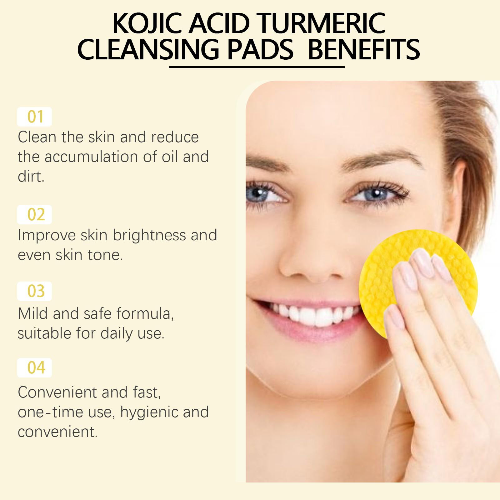 Hoygi Turmeric Acid Cleansing Pad (54g), Gentle Exfoliating Face Wash Pad, Pore Cleaning Makeup Remover, Mild Skincare Tool