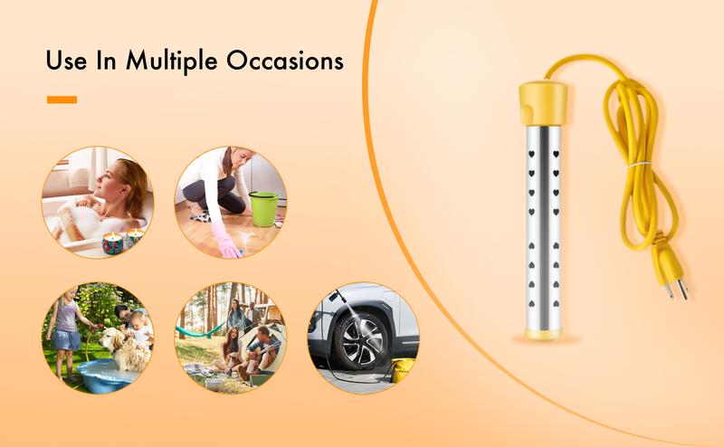 Submersible Bath Heater for Bathtub - Immersion Water Heater for Buckets, Pools, and Tubs, Fast & Efficient Portable Pool Warmer,Christmas gifts, New Year gifts
