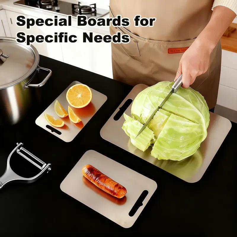 Stainless Steel Food Cutting Board 40x30cm, Durable Large Kitchen Chopping Block for Meat, Fruit, Vegetables and Baking, Easy to Clean, Suitable for Daily Use, Cutting Boards for Kitchen