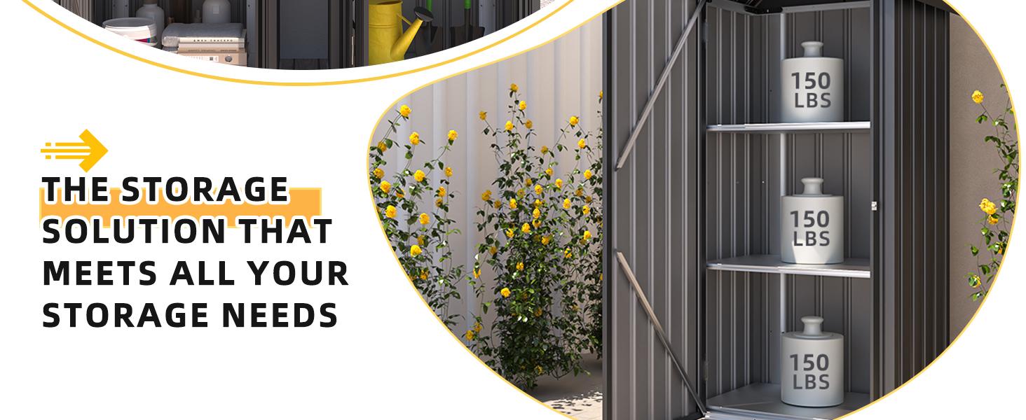 Outdoor Storage Cabinet Waterproof with Shelves, Vertical Storage Shed, Lockable, Rust-Resistant Stainless Steel Hinges, 3 Adjustable Shelves Furniture Modern Outdoor Storage Cabinet Waterproof with Shelves, Vertical Storage Shed, Lockable, Rust-Resistant Stainless Steel Hinges, 3 Adjustable Shelves Furniture Modern