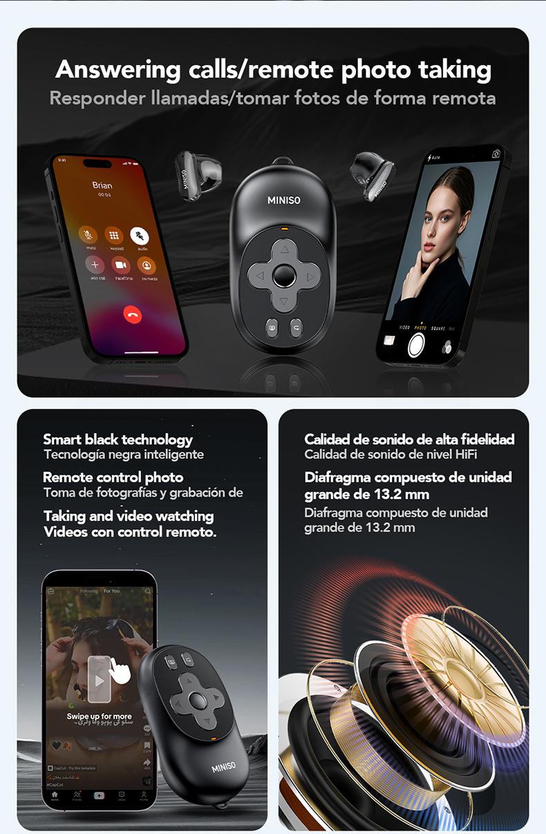 Écouteurs MINISO – boîtier de charge