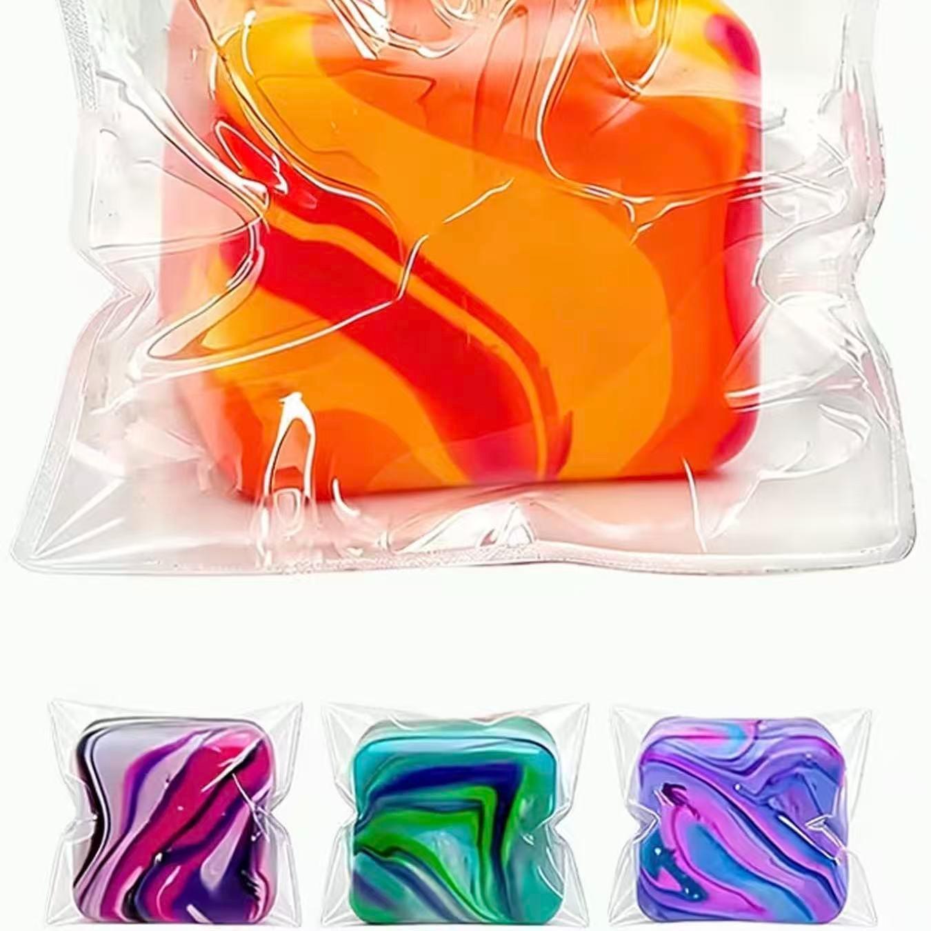 1pc Fidget Toys Squishy Stress Cube, Stress Balls for Kids Squishies Relax, Ice Squishy Cube Sugar Balls, Sensory Toys for Kids with Autism, Fidgets for Classroom Prize Toys, Valentine's Day Christmas Halloween Gifts, Easter Basket Fillers, Office