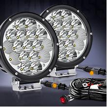 Nilight 2PCS 7Inch 85W LED Driving Light 10200LM IP68 Spot Flood Combo Round Built-in EMC Offroad Lights with 14AWG DT Connector Wiring Harness Kit for Truck ATV UTV SUV  dealsforyoudays