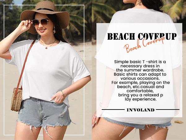 Womens Oversized T-Shirt Basic Loose Tee Tops Short Sleeve Crew Neck Shirts Casual Soft Blouse