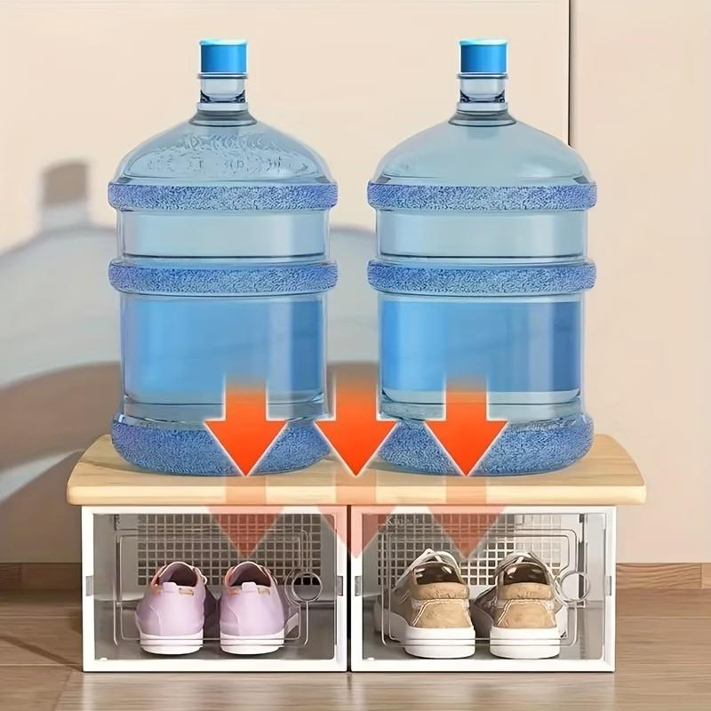 12-Piece Stackable Shoe Storage Containers, Transparent Front Design, Breathable Material, Ideal for Sports Shoes & High Heels