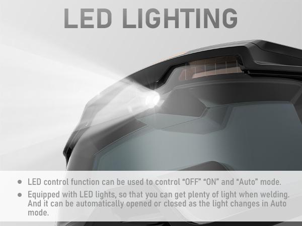 YESWELDER LYG-32-110R Auto Darkened Welding Goggles with Mask | True Color View, LED Light & USB-C Charge | 4 Sensors Welding Glasses for TIG MIG ARC CUT Grind