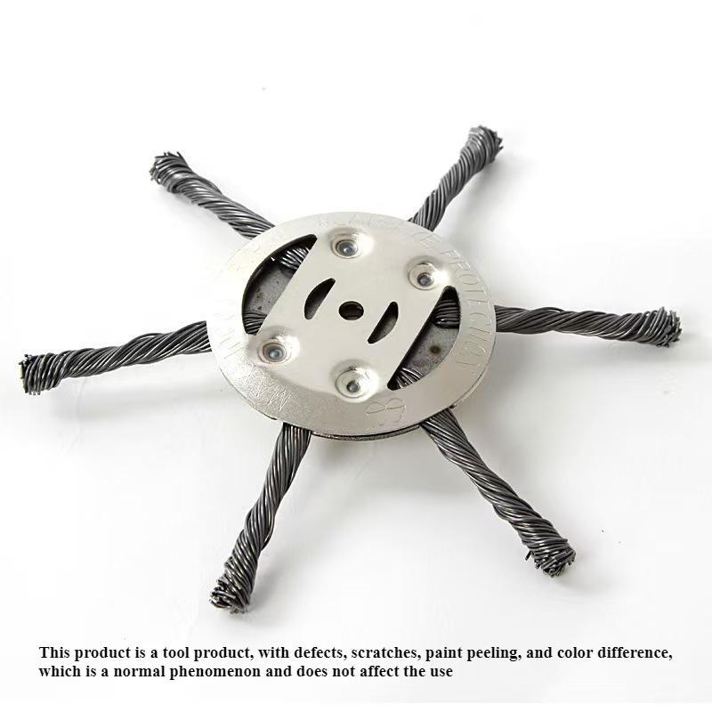 Small Lithium Battery Weed Wiper Brush, Universal Garden Grass Cutter, Fits 6-10 Inch Trimmer Blades, Rotating Steel Wire Weed Whacker Head