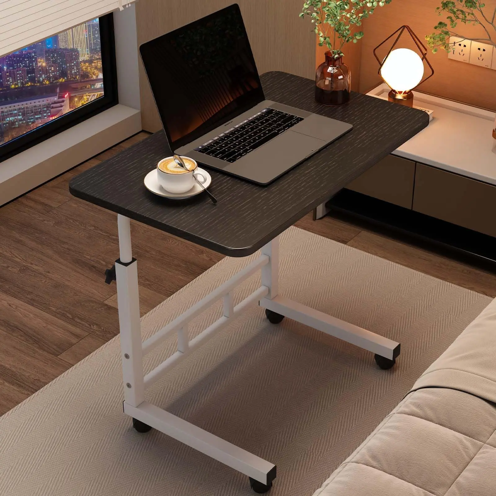 Mobile Standing Desk with Wheels, Adjustable Height Laptop Computer Table Mobile Standing Desk with Wheels, Adjustable Height Laptop Computer Table