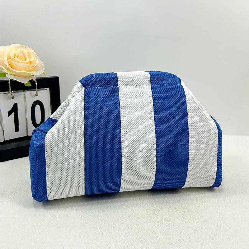 Crochet Shoulder Bag, Women's Vibrant Stripe Cloud Pouch, Slouchy Dumpling Beach Bag for Party and Travel, Bag For Purchase,camping essentials tiktokshopbacktoschool