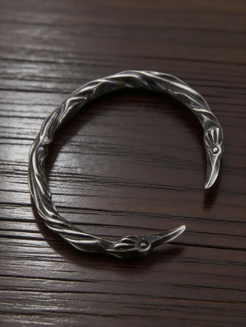 Vintage Gothic Dark Punk Crow Design Carved Open Bracelet, Trendy Punk Men's Party Style Bracelet, Unique Personality Accessory