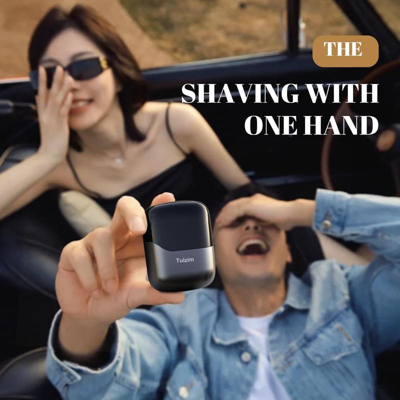 [TikTokShopStockUp]Upgraded Mini Electric Shaver for Men, Foil Shaver for Men with 3 Blade Heads Floating Head IPX7 Waterproof Wet/Dry LED Display USB Type C Shave Revolution Luggage Electric Shaver