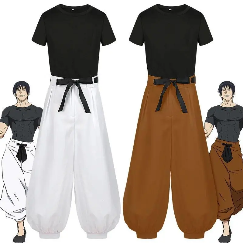 Jujutsu JJK Manga Anime Fushiguro Toji Satoru Gojo Cosplay Costume Wig T-shirt Pants Rose Net Halloween Christmas Costume